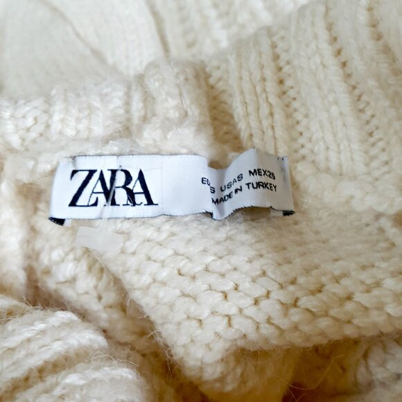 CHUNKY Oversized PULLOVER Cable KNIT SWEATER By ZARA - Picture 2 of 6
